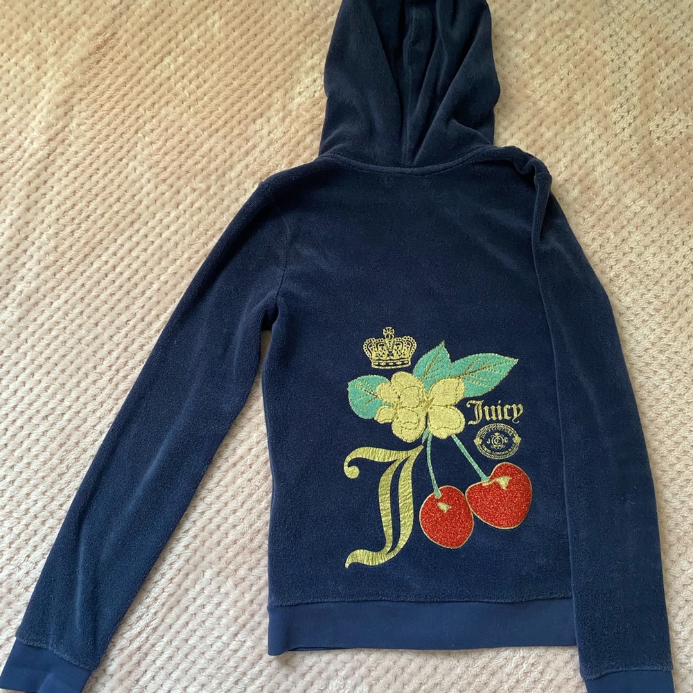 Juicy Couture Terry Cotton Hoodie Sweatshirt